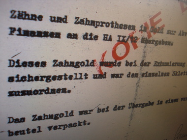 Ausschnitt Stasiprotokoll zahngoldübergabe
