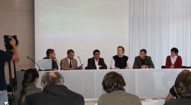 Auf der Landespressekonferenz in Dresden