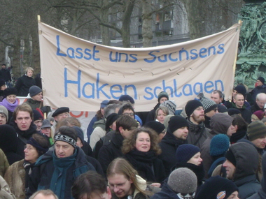 Transparent lasst uns Sachsens Haken schlagen