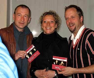 Peter Lohmeyer, Julia Westlake und Smudo bei der Hörbuch-CD-Präsentation in Hamburg